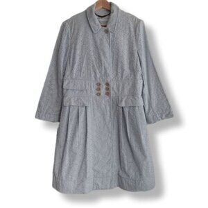 SEE BY CHLOE \ Cotton Floral Eyelet Jacket Coat Light Blue Sz 8